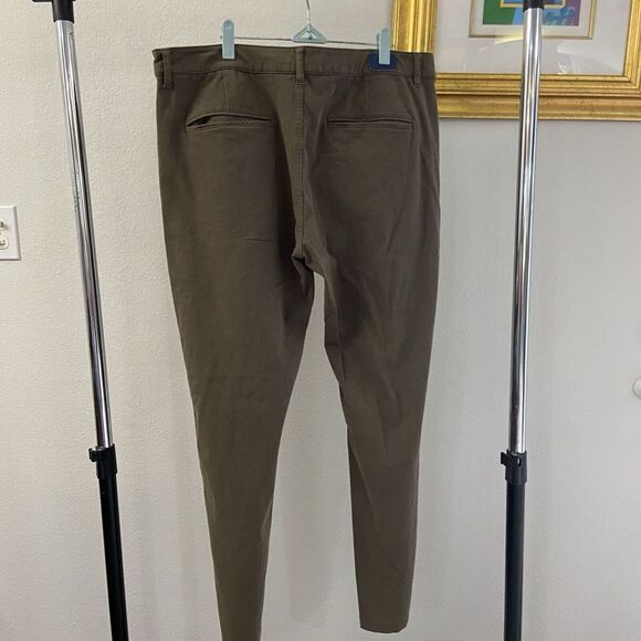 Mugsy Olives Chino Pants Mens 40/31 Green Stretch Slim Preppy School Casual Read - Picture 9 of 10